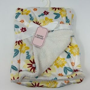 NWT Sandy & Simon Baby Floral Fleece Blanket 30x30